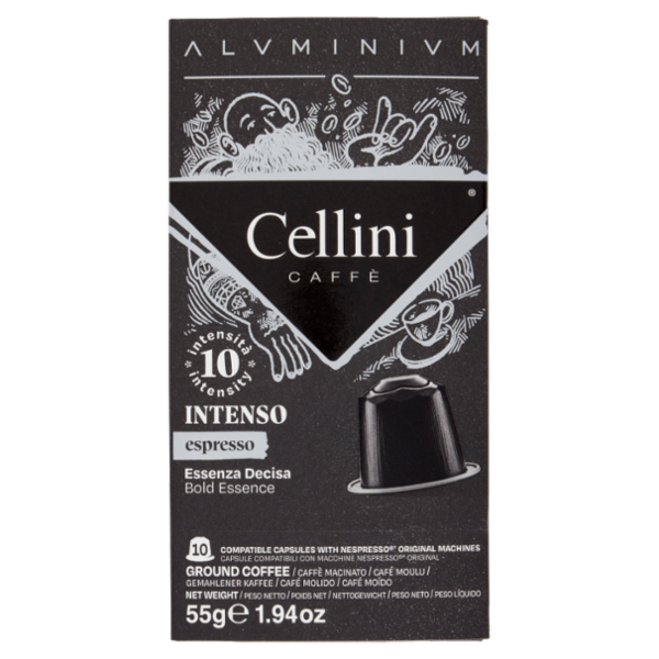 Cellini Caffè Aluminium Intenso espresso 10 Capsule Compatibili 55 g