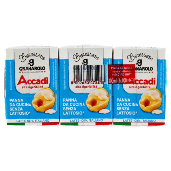 Accadì Benessere Panna da Cucina Senza Lattosio* 3 x 100 ml