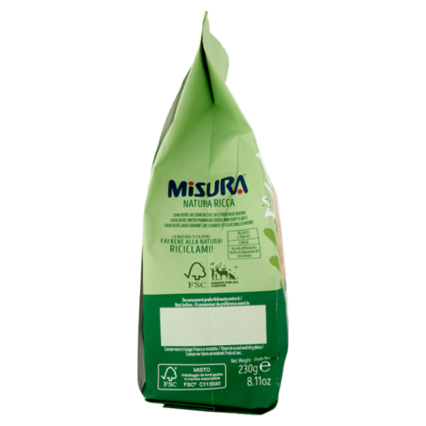 Misura Natura Ricca Cereali e Semi di Zucca Crackers 230 g