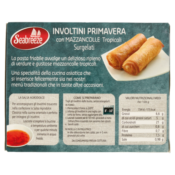 Seabreeze Involtini Primavera con Mazzancolle Tropicali Surgelati 225 g