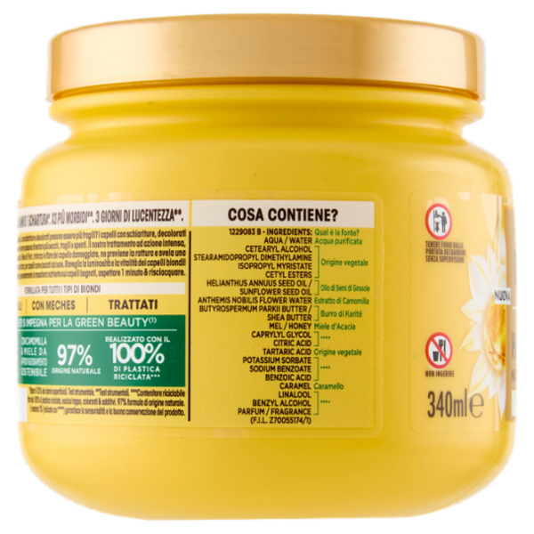 Garnier Ultra Dolce Hair Remedy Maschera Illuminante Riparatrice, per Capelli Biondi, 340 ml