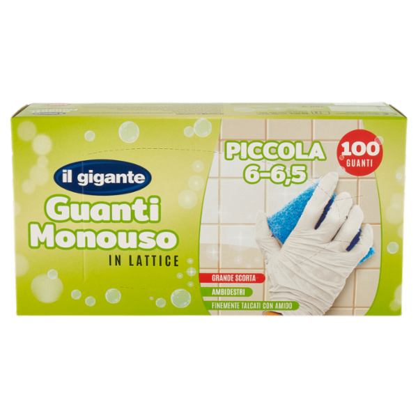 IL GIGANTE Guanti Monouso in Lattice Piccola 6 - 6,5 100 Guanti