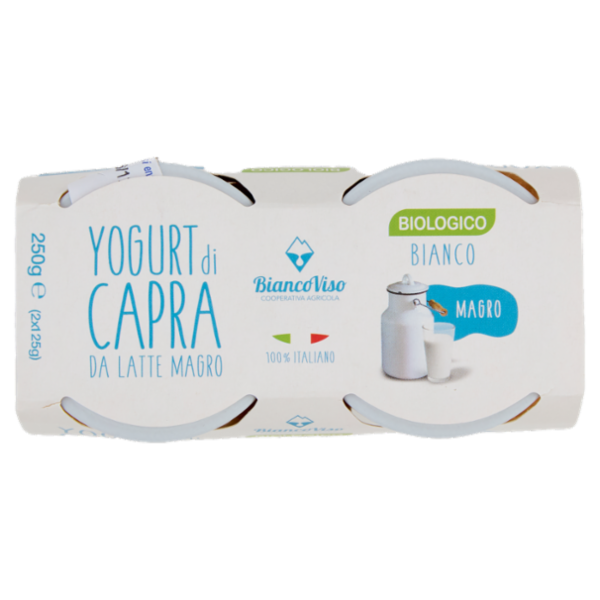 BiancoViso Yogurt di Capra Biologico Bianco Magro 2 x 125 g