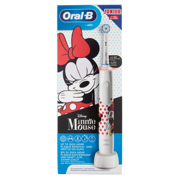 Oral-B Power Spazzolino Elettrico Ricaricabile Pro3 Junior Minnie +6 anni