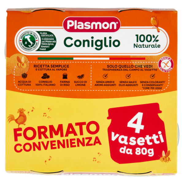 Plasmon Omogeneizzato Coniglio con cereale 4 x 80 g