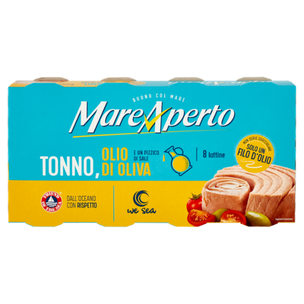 Mare Aperto Tonno con solo un filo d'olio d'oliva 8 x 60 g