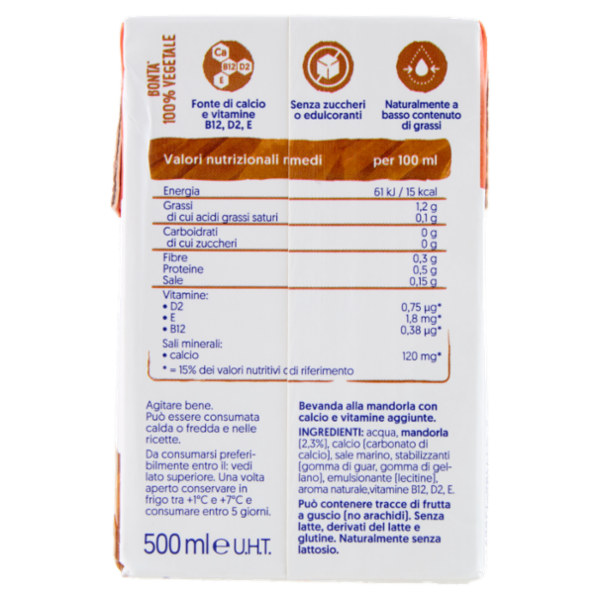 ALPRO Senza Zuccheri Mandorla, Bevanda 100% Vegetale, Basso in grassi, Senza Lattosio, 500ml