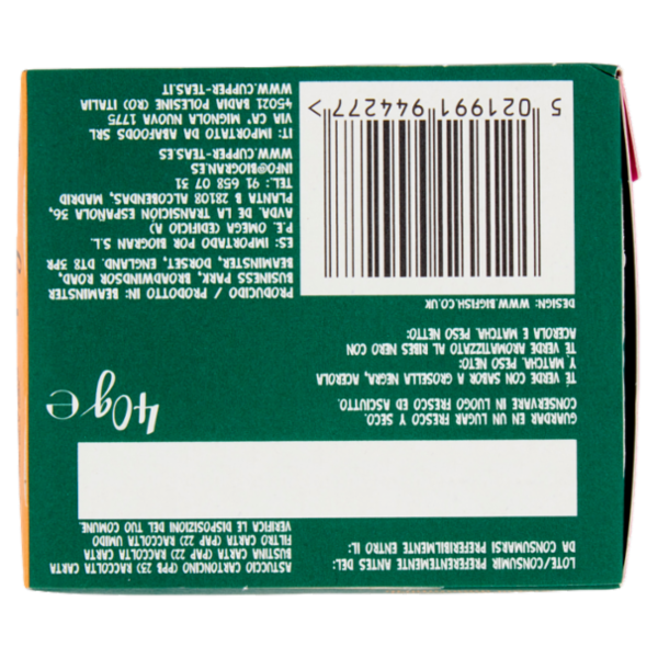 CUPPER Tè Verde Immune Support Biologico Fairtrade con Ribes Nero, Acerola e Matcha, 20 bustine 40 g