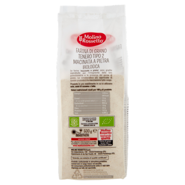 Molino Rossetto Farina Macinata a Pietra Biologica 2 500 g