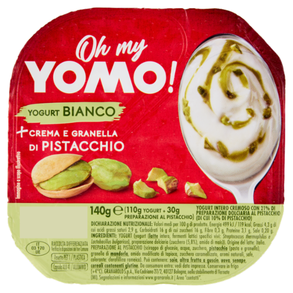 Oh my Yomo! Yogurt Bianco + Crema e Granella di Pistacchio 140 g