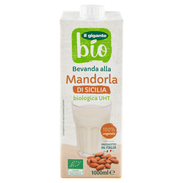 IL GIGANTE bio Bevanda alla Mandorla di Sicilia biologica UHT 1000 ml