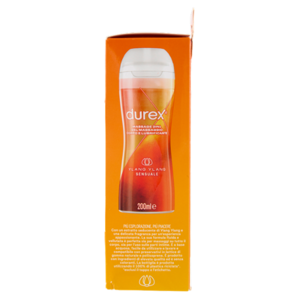 Durex Massage 2 in 1, Gel Lubrificante Intimo a Base Acqua e Gel per Massaggi, con Ylang Ylang, 200