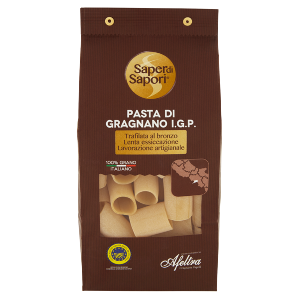 Selex Saper di Sapori Pasta di Semola di Gragnano I.G.P. Paccheri Lisci 500 g