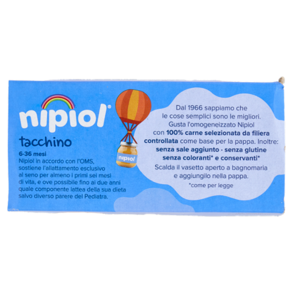nipiol tacchino omogeneizzato con carne e cereale 2 x 120 g
