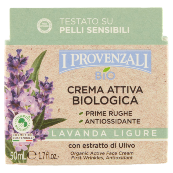 I Provenzali Bio Crema Attiva Biologica Lavanda Ligure 50 mL