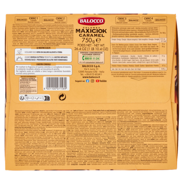 Balocco Colomba Maxiciok Caramel 750 g