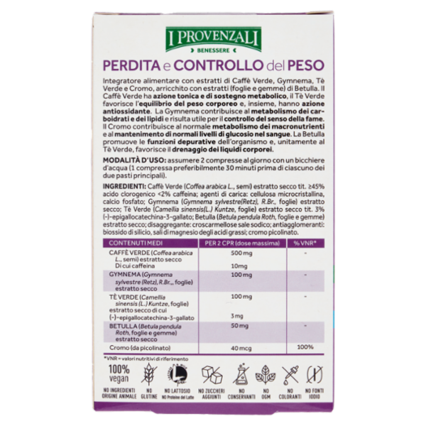 I Provenzali Benessere Perdita e Controllo del Peso Brucia Grassi e Drenante 30 compresse 16,5 g
