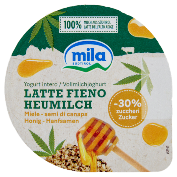 mila Yogurt intero Latte Fieno Miele - semi di canapa 150 g