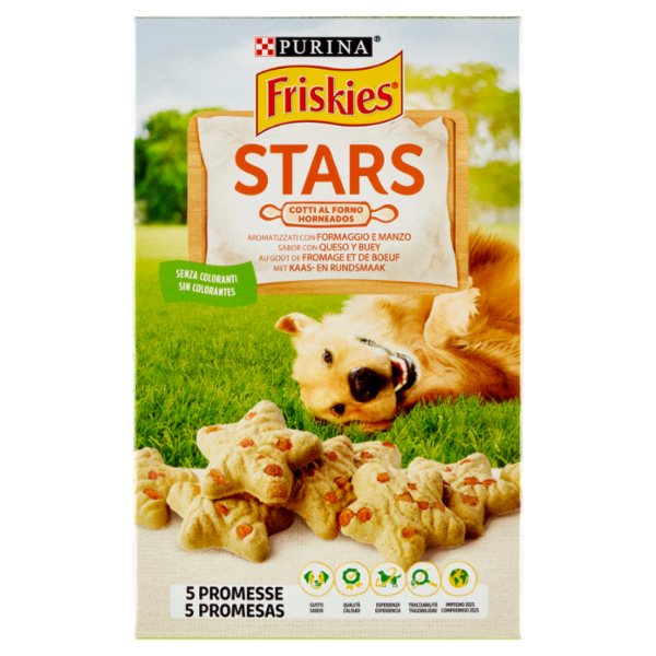 PURINA FRISKIES Stars Aromatizzati con Formaggio e Manzo 320 g