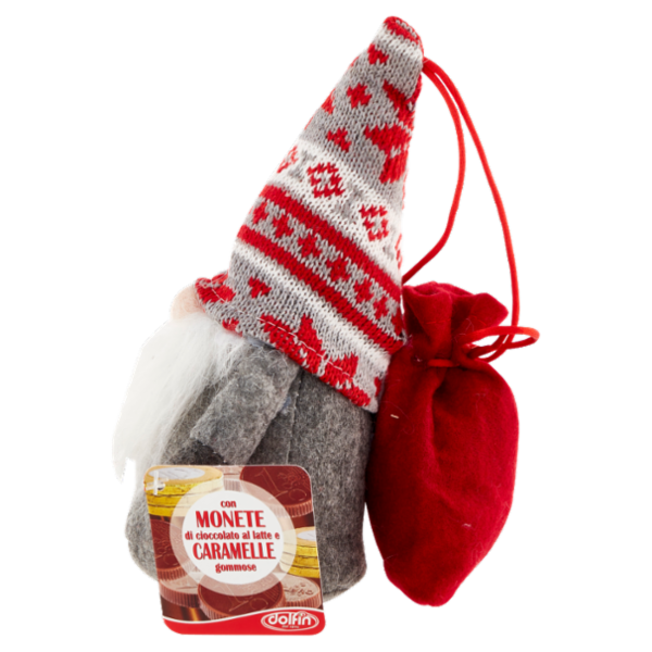 dolfin Gnomo con Monete di cioccolato al latte e Caramelle gommose 50 g