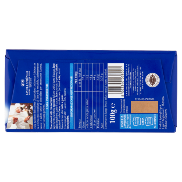Lindt Gamme Bleue Tavoletta Cioccolato alle nocciole Cioccolato al latte 100 g