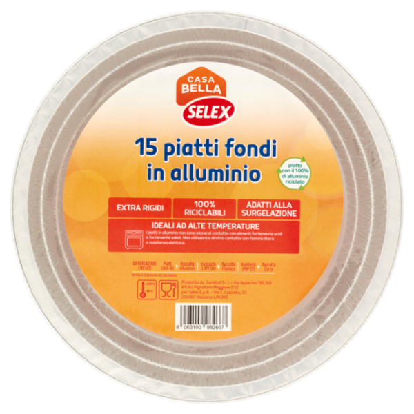 Selex Casa Bella Piatti Fondi in Alluminio 15 pezzi