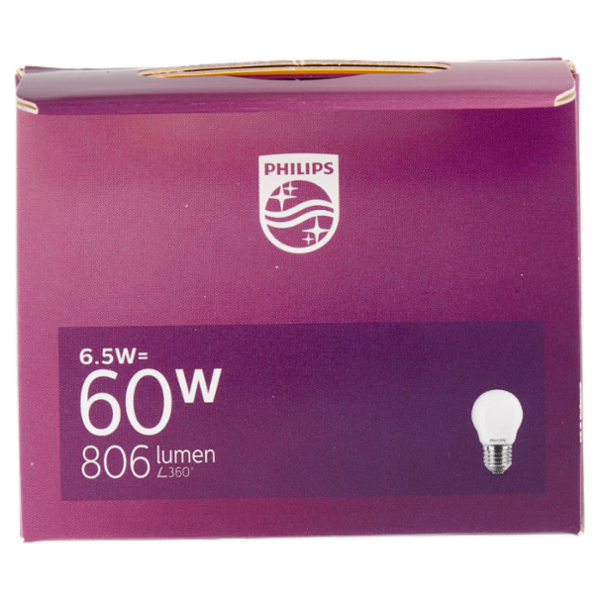 Philips Led sfera vetro 60W E27 2700K