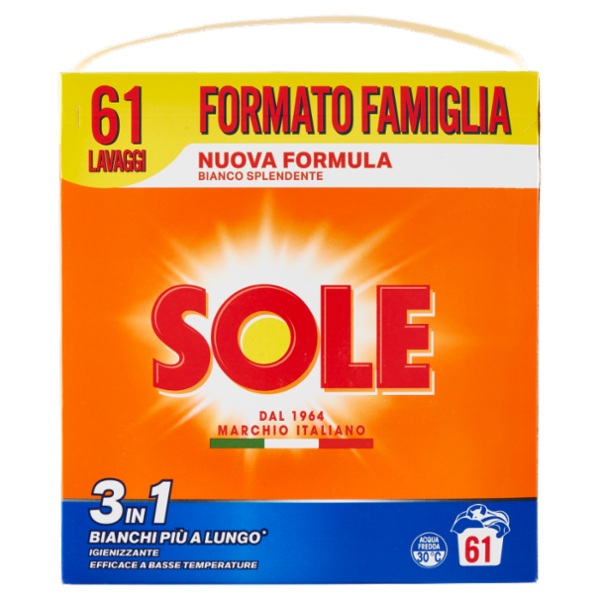 Sole Polvere lavatrice Bianco Splendente 61 lavaggi 3,05 kg