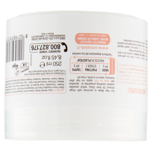 Omia Laboratori Ecobio Maschera capelli mandorla di Sicilia Delicata 250 ml