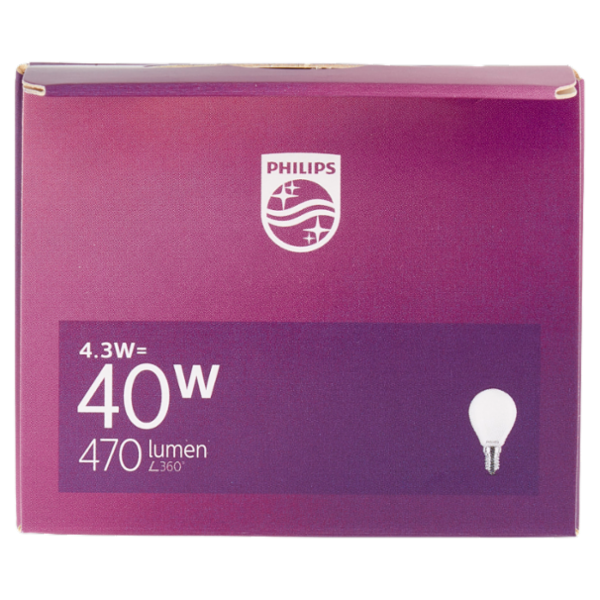 Philips Led sfera vetro 40W E14 2700K