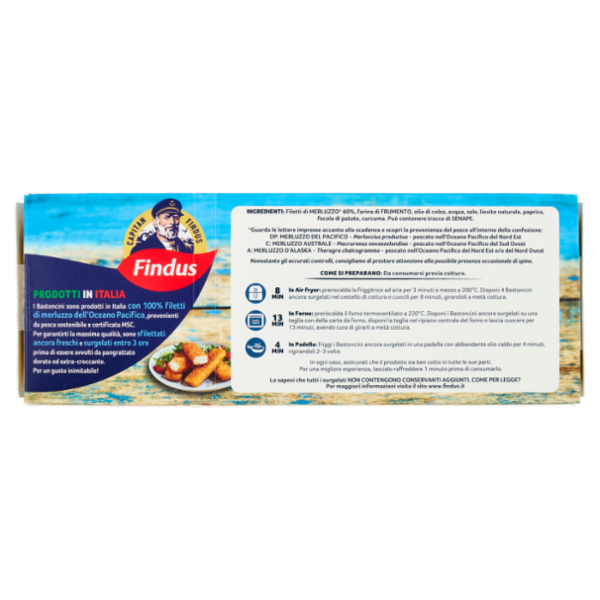 Capitan Findus 30 Bastoncini con 100% Filetti di Merluzzo 750 g