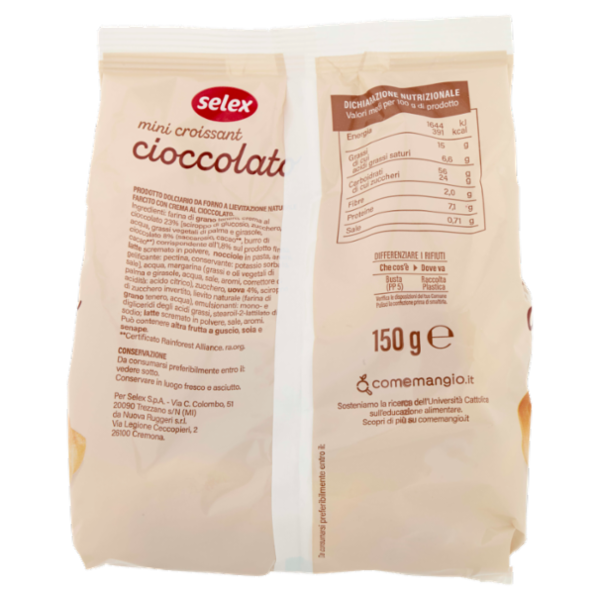 Selex Mini Croissant con Crema al Cioccolato 150 g