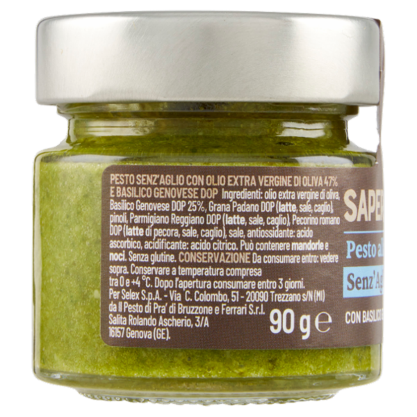 Selex Saper di Sapori Pesto alla Genovese Senz'Aglio D.O.P. 90 g
