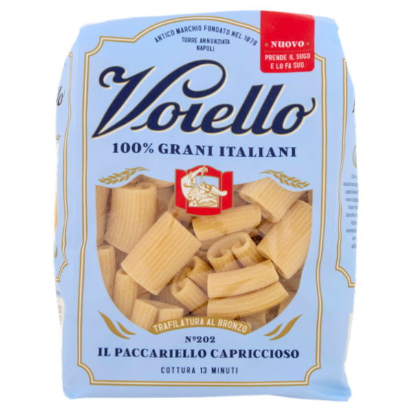 Voiello Pasta Il Paccariello Capriccioso N°202 Grani 100% Italiani Trafilata Bronzo 500g