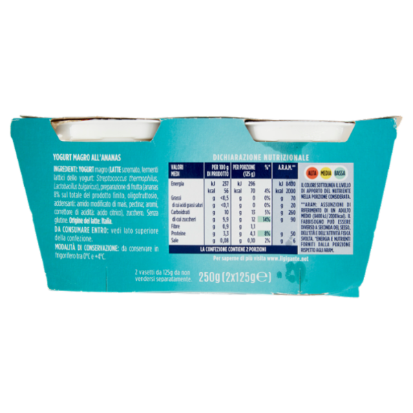 IL GIGANTE Yogurt Magro Ananas 2 x 125 g
