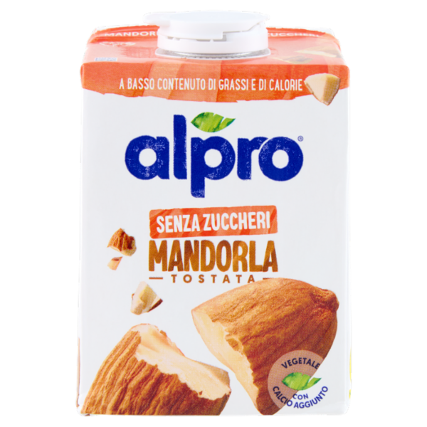 ALPRO Senza Zuccheri Mandorla, Bevanda 100% Vegetale, Basso in grassi, Senza Lattosio, 500ml