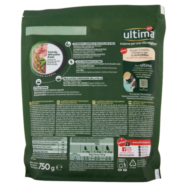 ultima Cat Palline di Pelo con Tacchino 750 g