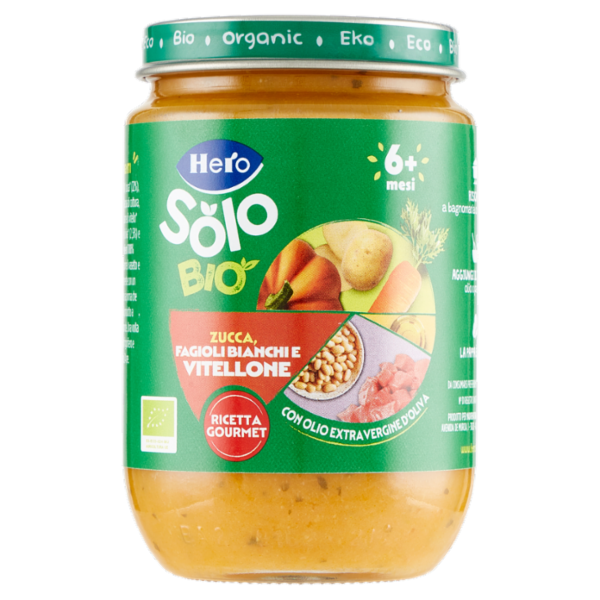 Hero Solo Bio Zucca, Fagioli Bianchi e Vitellone 190 g