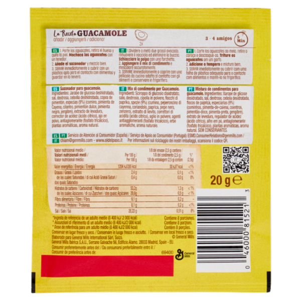 Old El Paso Guacamole Mix di spezie 20 g