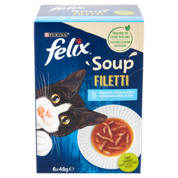 FELIX Soup Filetti (Merluzzo, Tonno, Platessa) 6 x 48 g
