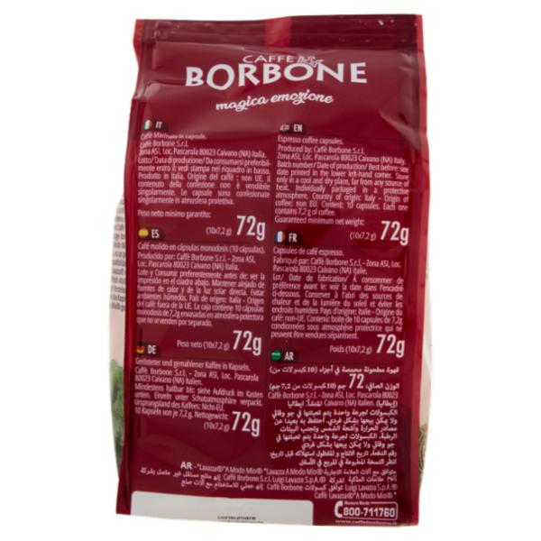 Caffè Borbone Miscela Nobile Capsule Compatibili Lavazza* A modo Mio* 10 x 7,2 g