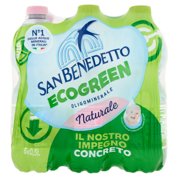 San Benedetto Acqua Naturale Fonte del Pollino Ecogreen 6 x 0,5L