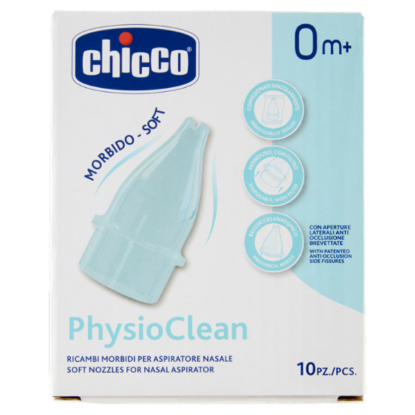 Chicco PhysioClean Ricambi Morbidi per Aspiratore Nasale 0m+ 10 pz