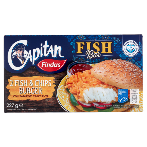 Capitan Findus Fish Bar 2 Fish & Chips Burger 227 g