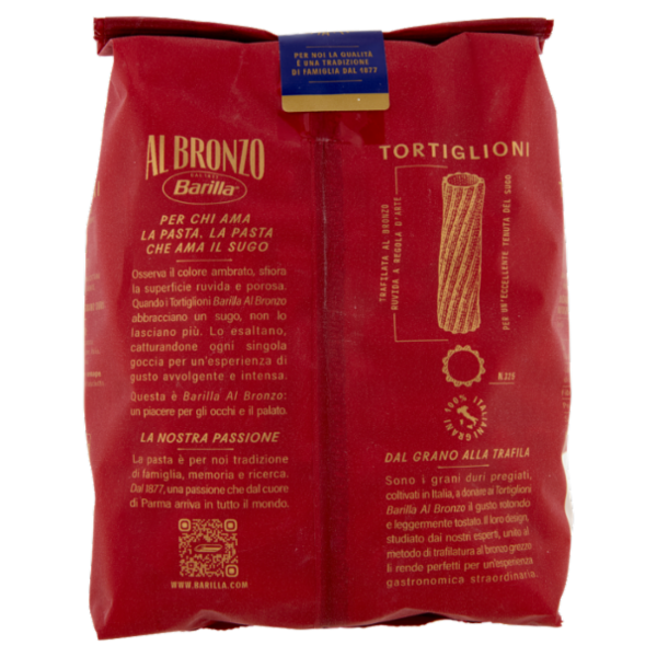 Barilla Al Bronzo Pasta Tortiglioni 500g