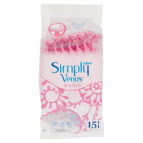 Gillette Rasoio da Donna Usa e Getta Simply Venus Basic - 15 Rasoi