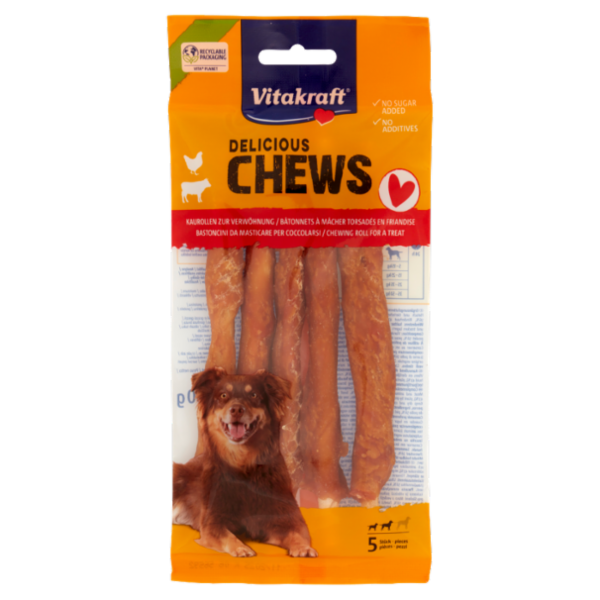 Vitakraft Delicious Chews Bastoncini da Masticare per Coccolarsi 5 pezzi 90 g