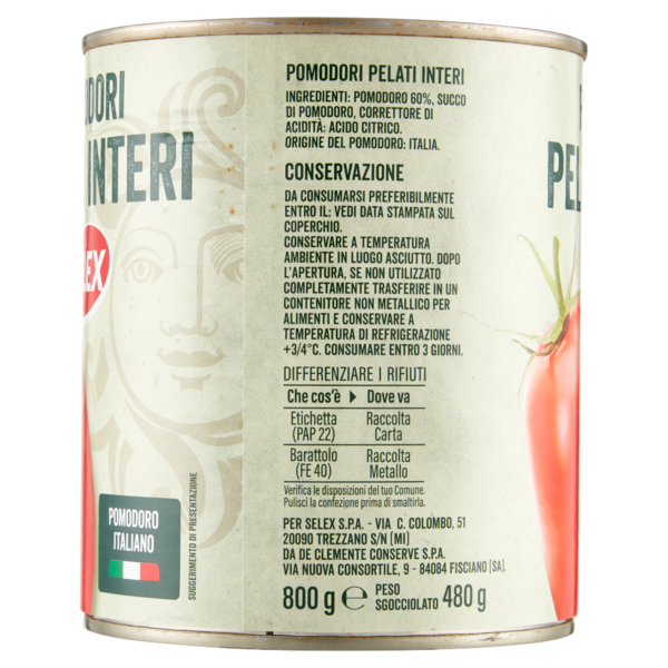 Selex Pomodori Pelati 800 g