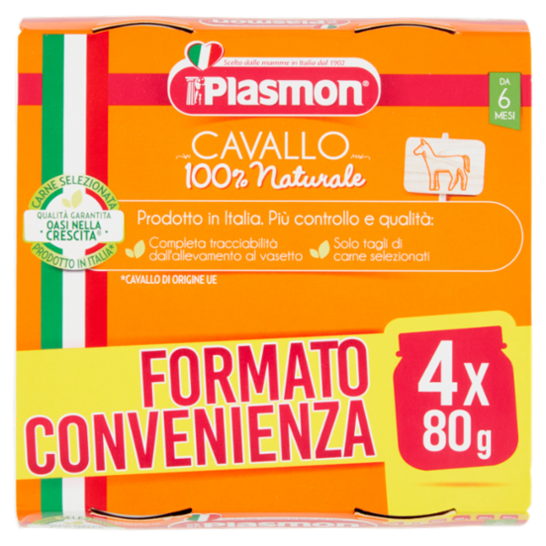 Plasmon Cavallo Omogeneizzato con Cavallo e Cereale 4 x 80 g