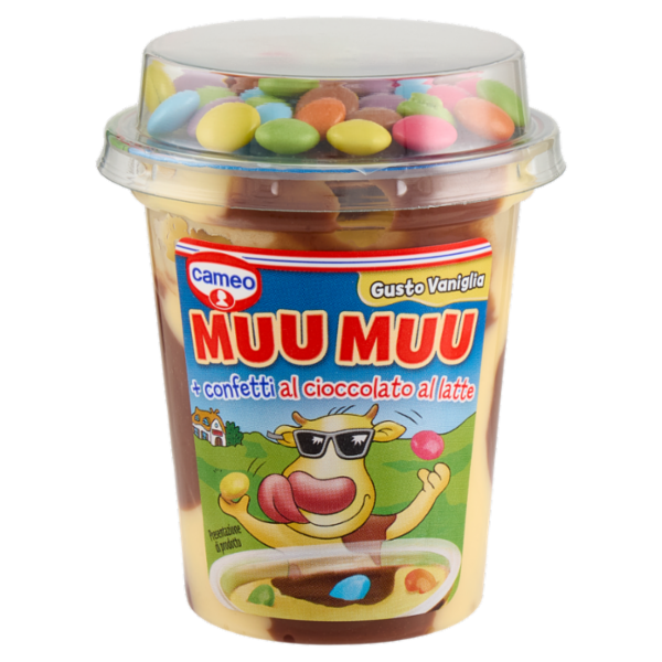 cameo Muu Muu Gusto Vaniglia + confetti al cioccolato al latte 125 g